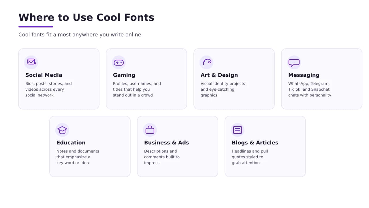 where to use cool fonts